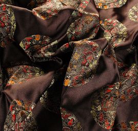 Brokát vzor ornamentu hnědý