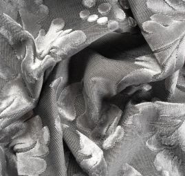 Sametová dekorační látka stříbrná