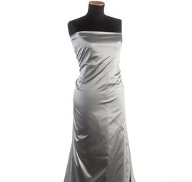 Satén pružný světle šedý