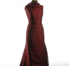 Len střední síly melír vínová/černá