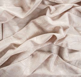 Žakárová látka vzor ornament béžová smetanová