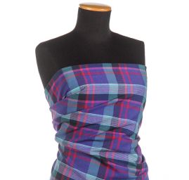 Vlněná košilová látka kostka fialovozelená