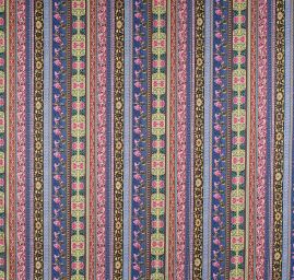 Mikado tkanina tisk květinový vzor/pruhy