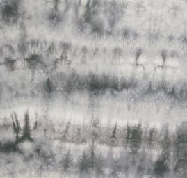 Šatová látka batika šedozelená