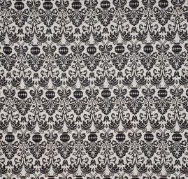 Viskozová letní látka květinový motiv černá/bílá