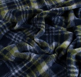 Efektní vlněná látka geometrický motiv zelená