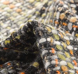 Kostýmová látka imitace ručně tkané hnědorezavá