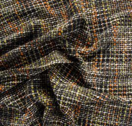 Kostýmová látka imitace ručně tkané hnědorezavá