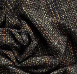 Kostýmová látka imitace ručně tkané hnědorezavá