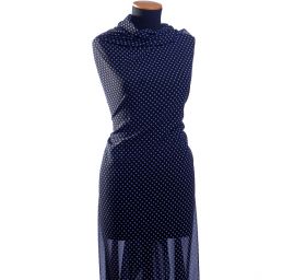 Šifon vzor puntík levadnulová/černá malý