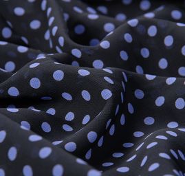 Šifon vzor puntík levadnulová/černá malý