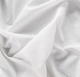 Len bavlna směs pružný střední síly bílé barvy