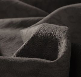 Pružná riflovina plastický květinový vzor olivová