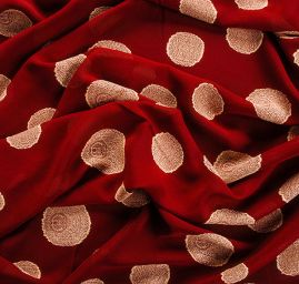 Šifon viskoza směs ornament vínový