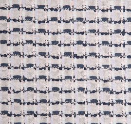 Kostýmová látka plastický vzor růžová/modrá