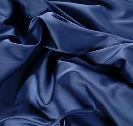 Pružný satén tm. modrý II. jakost vhodný na podšívku