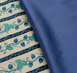 Pružný satén tm. modrý II. jakost vhodný na podšívku