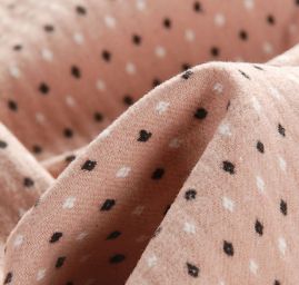 Vlna směs žakár drobný vzor pudrová