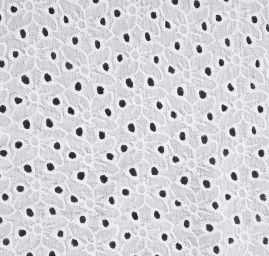 Krajka madeira drobný květ puntík bílá