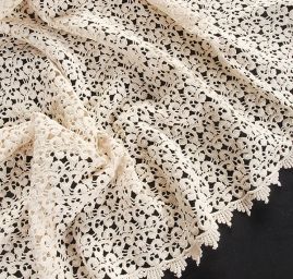 Krajka hrubá ornament smetanová