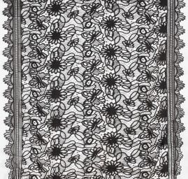 Krajka hrubá velký květ černá