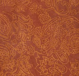 Semišová látka orientální motiv v barvě srnčí hněď