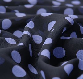 Šifon vzor puntík levadnulová/černá velký