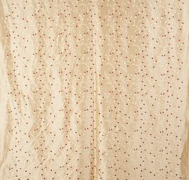 Vyšívaný taft drobný květinový vzor béžová/vínová