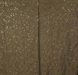 Taft květinová výšivka/flitry khaki zelený