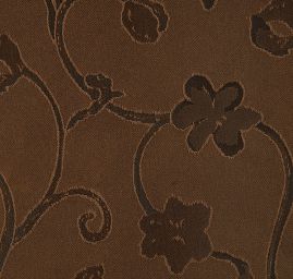 Taft žakár hladký jemný květinový vzor tm.hnědá/černá