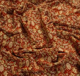 Jemná pružná látka květinový motiv hnědá/skořice