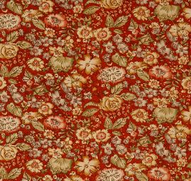 Jemná pružná látka květinový motiv hnědá/skořice