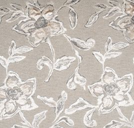 Brokát lamé květinový vzor béžovéhnědý