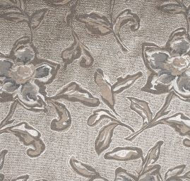 Brokát lamé květinový vzor béžovéhnědý