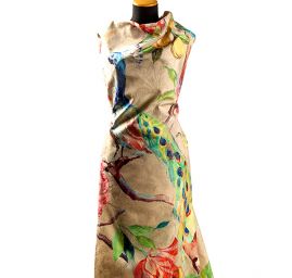 Žakárová látka digitální tisk páv