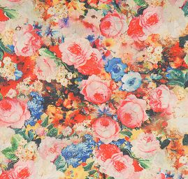 Žakárová látka digitální tisk růže