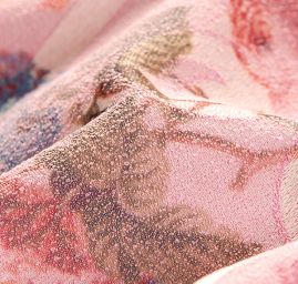 Žakárová látka digitální tisk květy