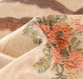 Žakárová látka digitální tisk květy