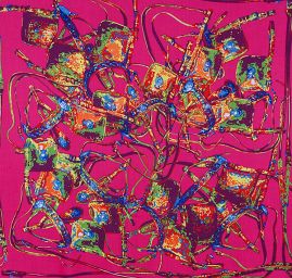 Šátek růžová/fialová