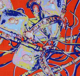 Šátek oranžová/modrá