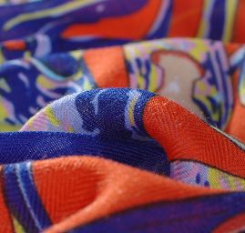 Šátek oranžová/modrá