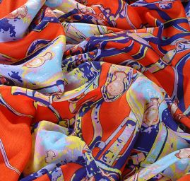 Šátek oranžová/modrá