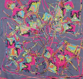 Šátek šedá/růžová