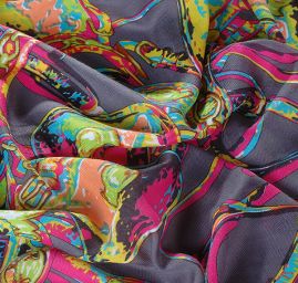 Šátek šedá/růžová