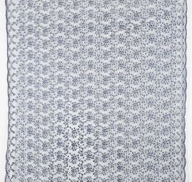 Krajka tylová drobná výšivka tmavě modrá