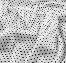 Bavlněné plátno černý puntík bílý podklad