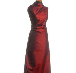 Taft hladký šanžán červenovínový