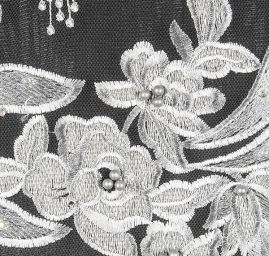 Krajka květinový motiv šedá