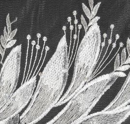 Krajka květinový motiv šedá