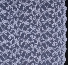 Krajka výšivka na tylu aplikace korálky/flitry bílá